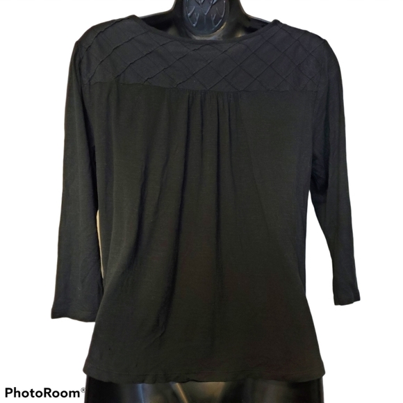 Lucky Brand Keyhole Black Loose Top - Picture 3 of 4